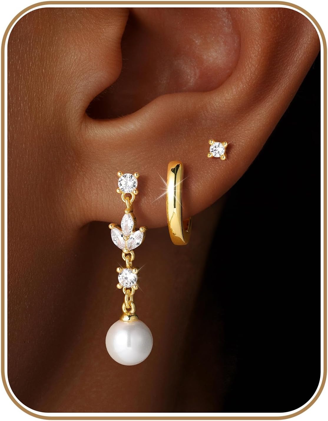 MOOHAM Pearl Drop Earrings