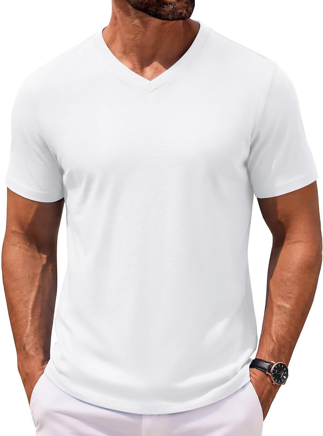 COOFANDY Men's Casual V-Neck T-Shirts