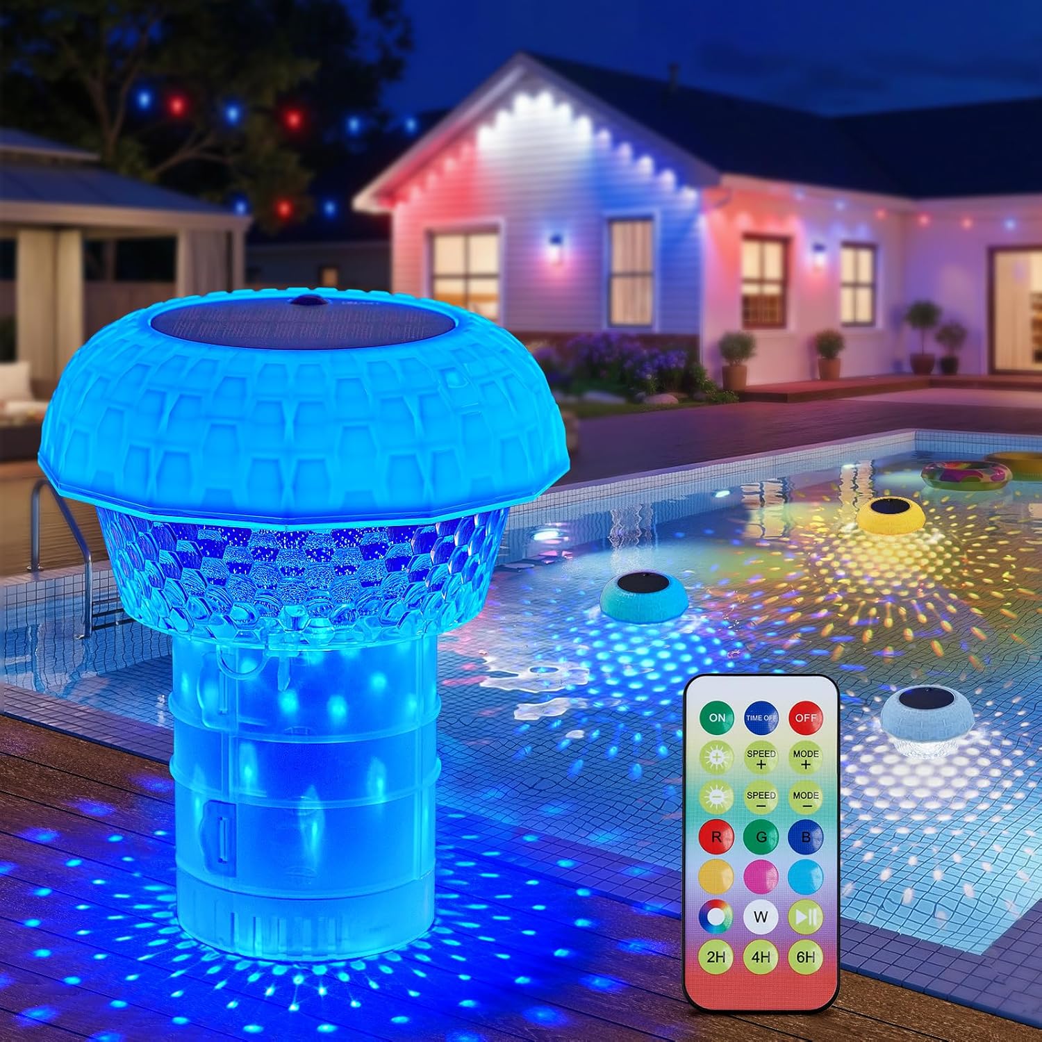 Solar Pool Floaters with Lights