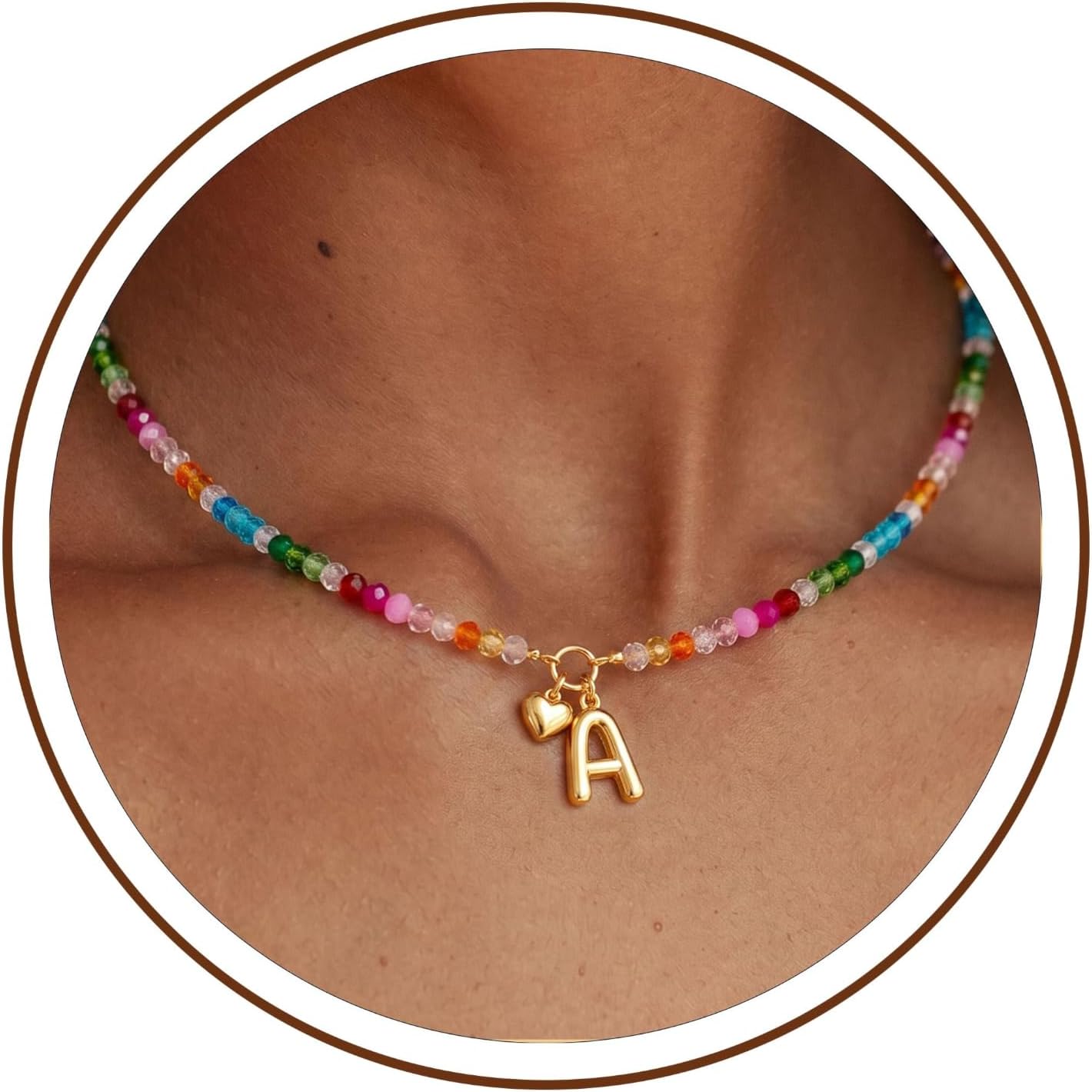 Beaded Initial Letter Necklaces