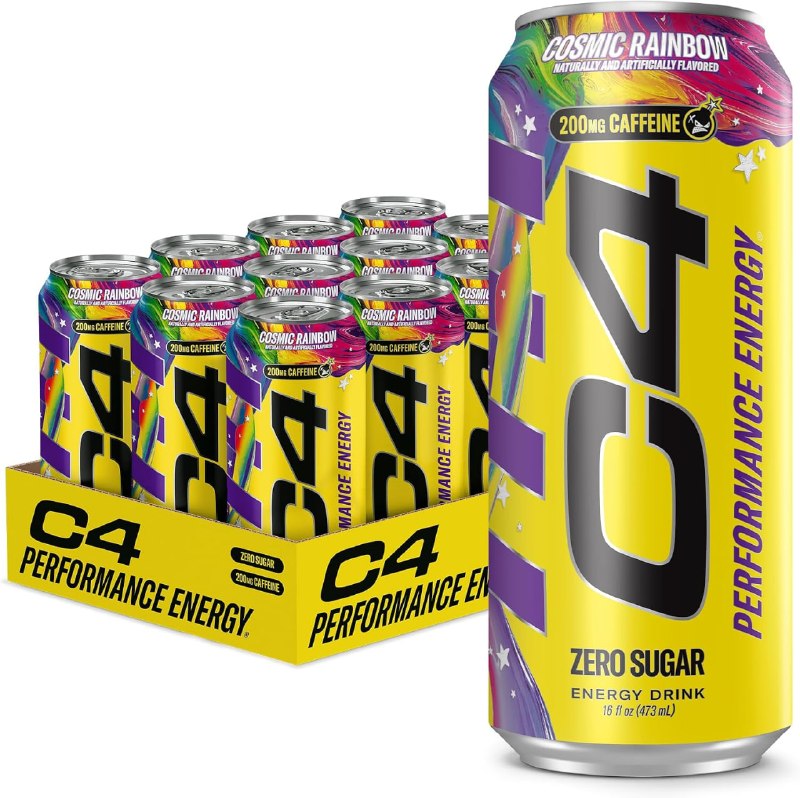 C4 Performance Energy Drink with Zero Sugar, 200mg Caffeine, 16 Fl Oz 12pk
