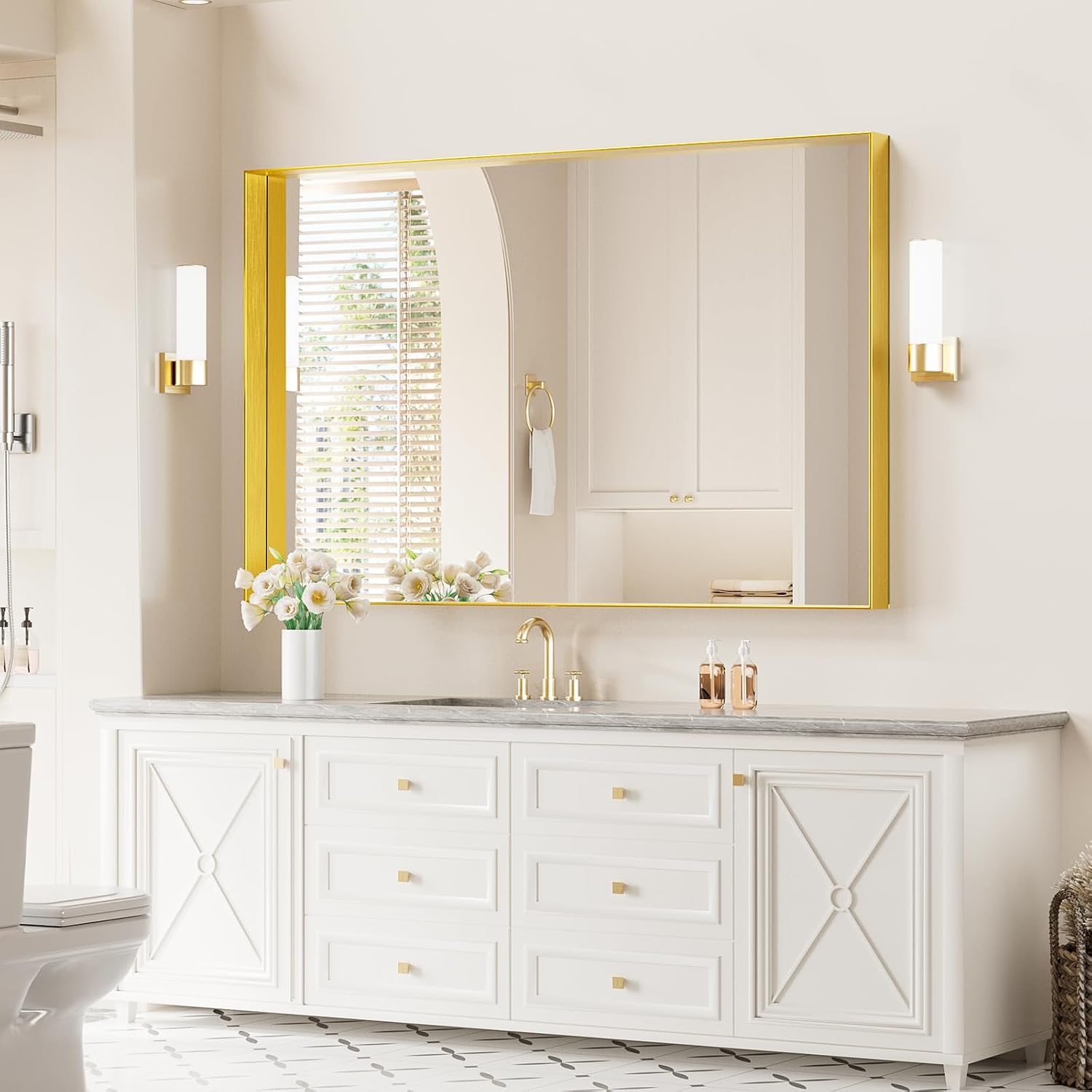 Koonmi Gold Bathroom Mirrors