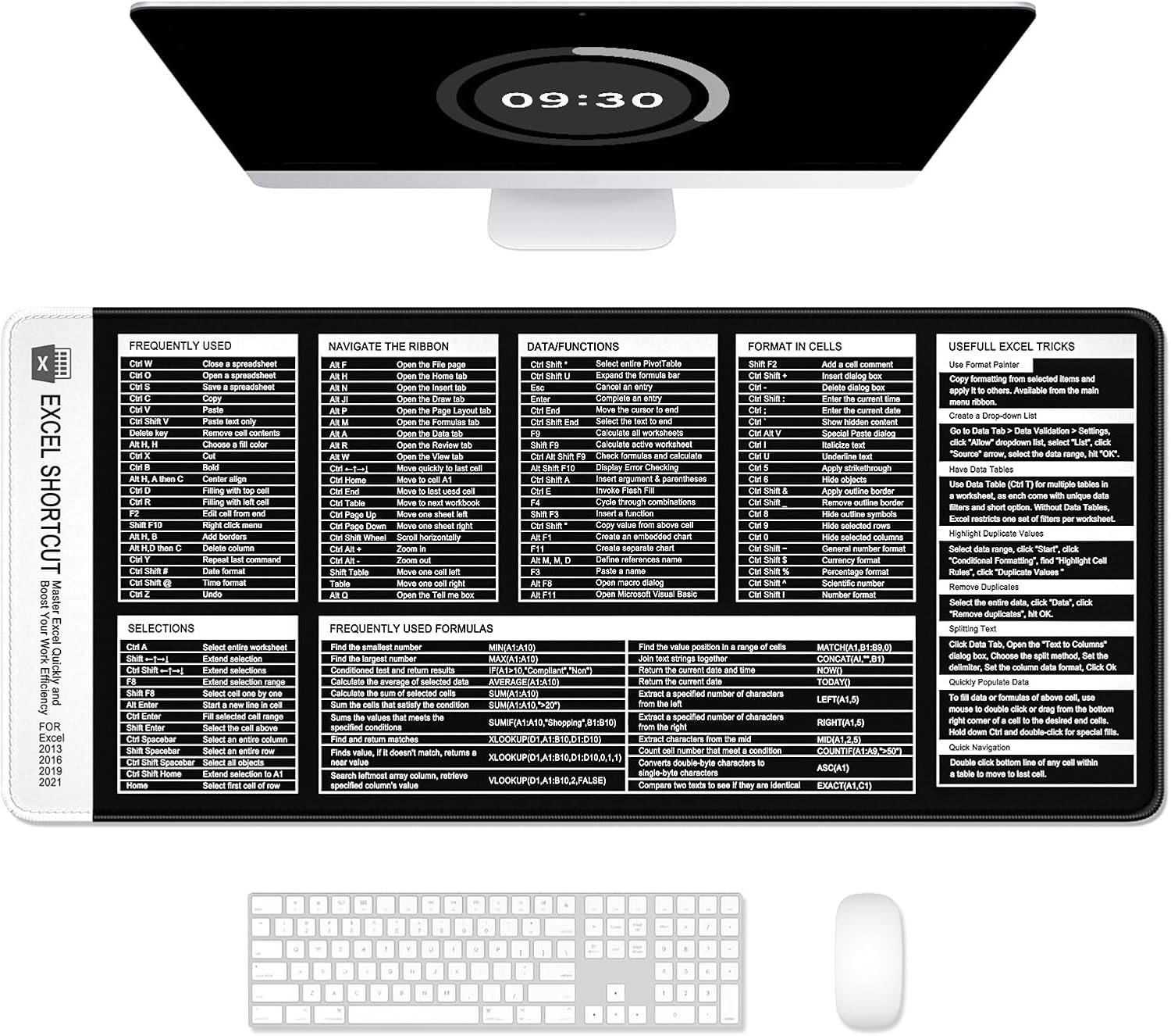 Auhoahsil Excel Shortcut Mouse Pads