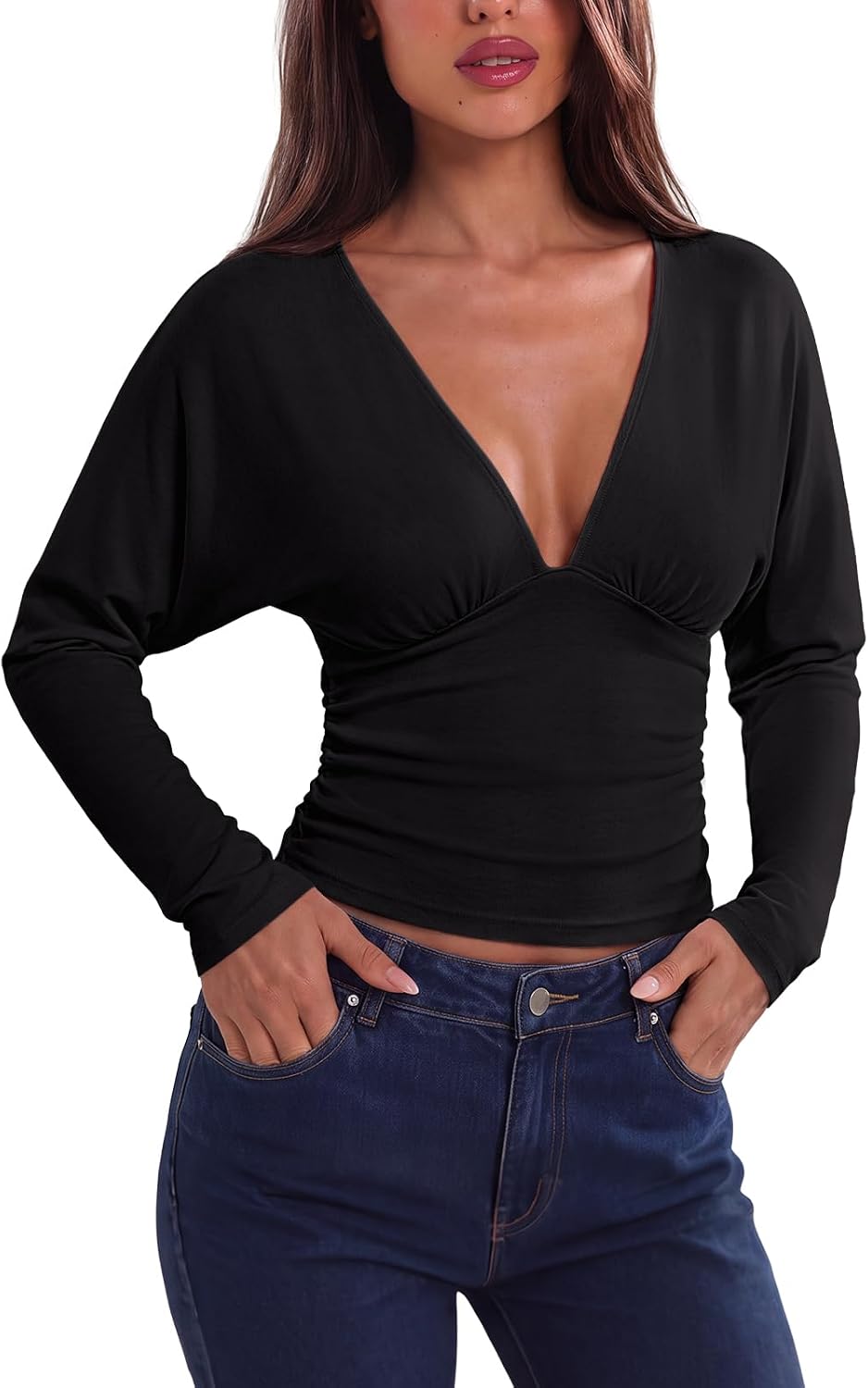 REORIA Batwing Sleeve Dressy Blouses