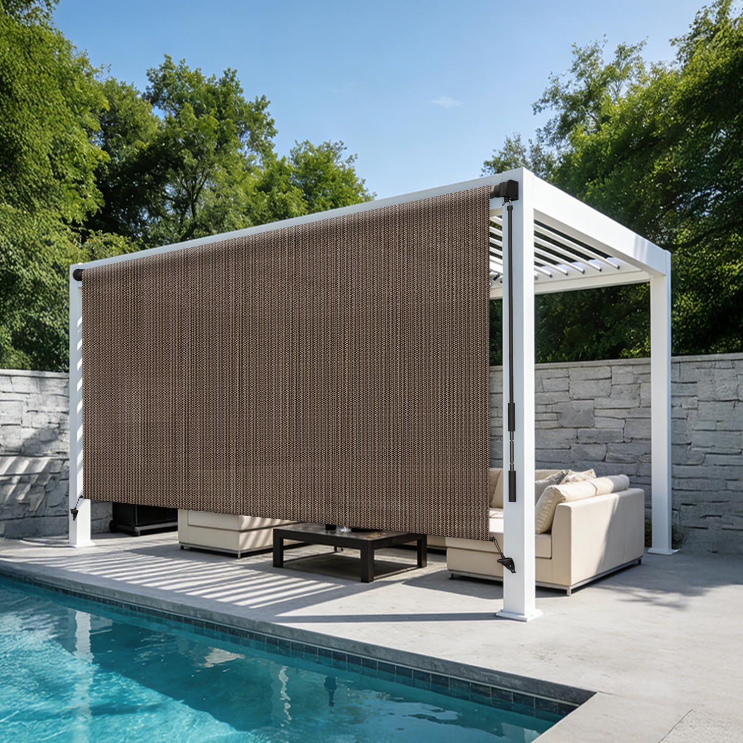HENG FENG Outdoor Roller Shades | Patio, Lawn & Garden