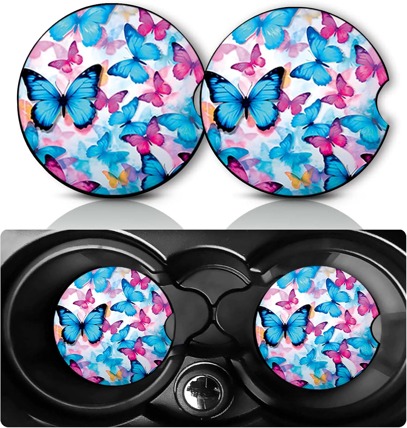 Butterfly Car Cup Holder Coasters