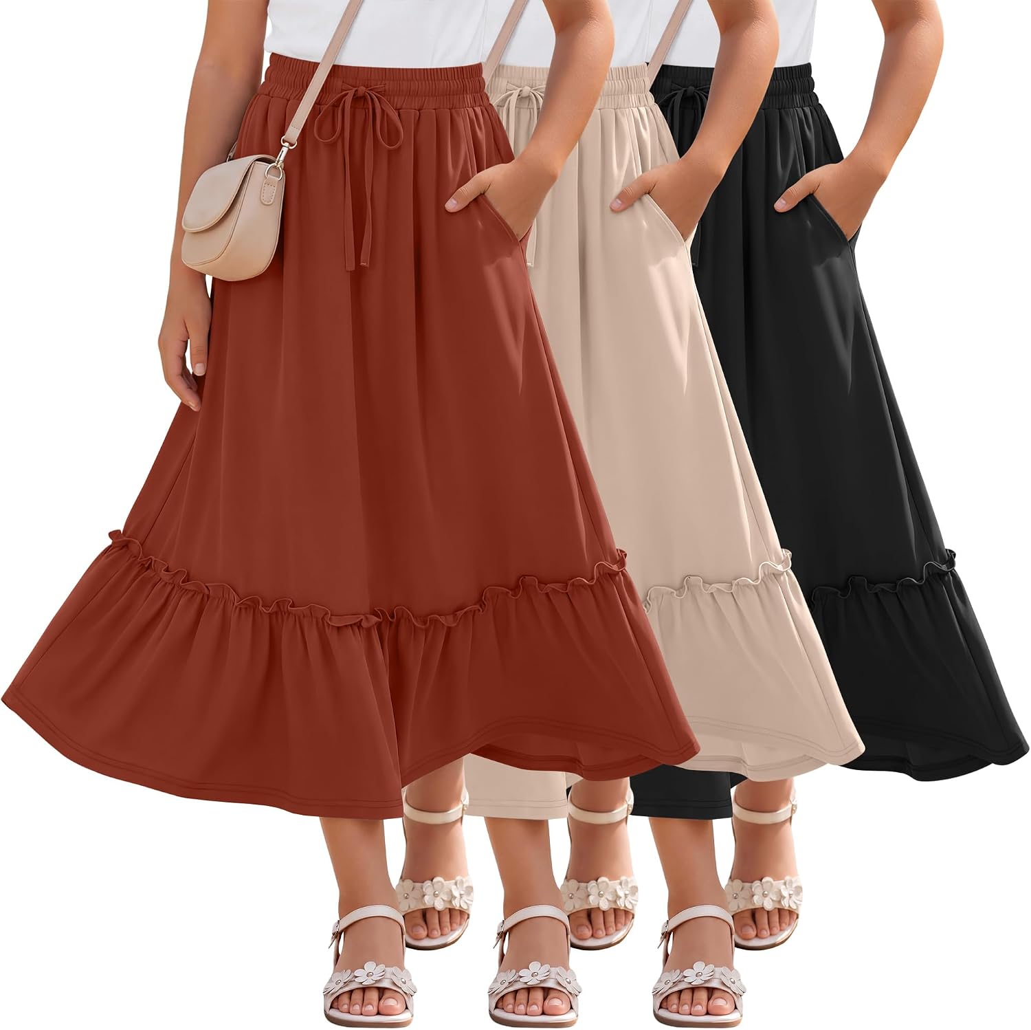 3 Pack Girls School Uniform Skirts