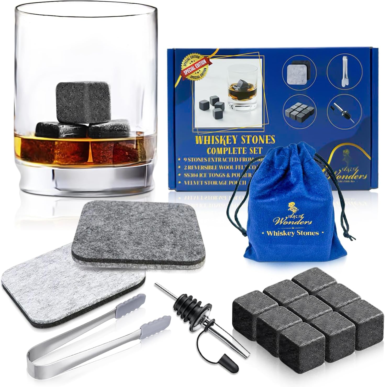 A&A Wonders Whiskey Stones Sets