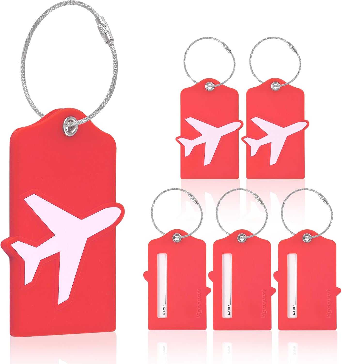 Red Vigorport Luggage Tags