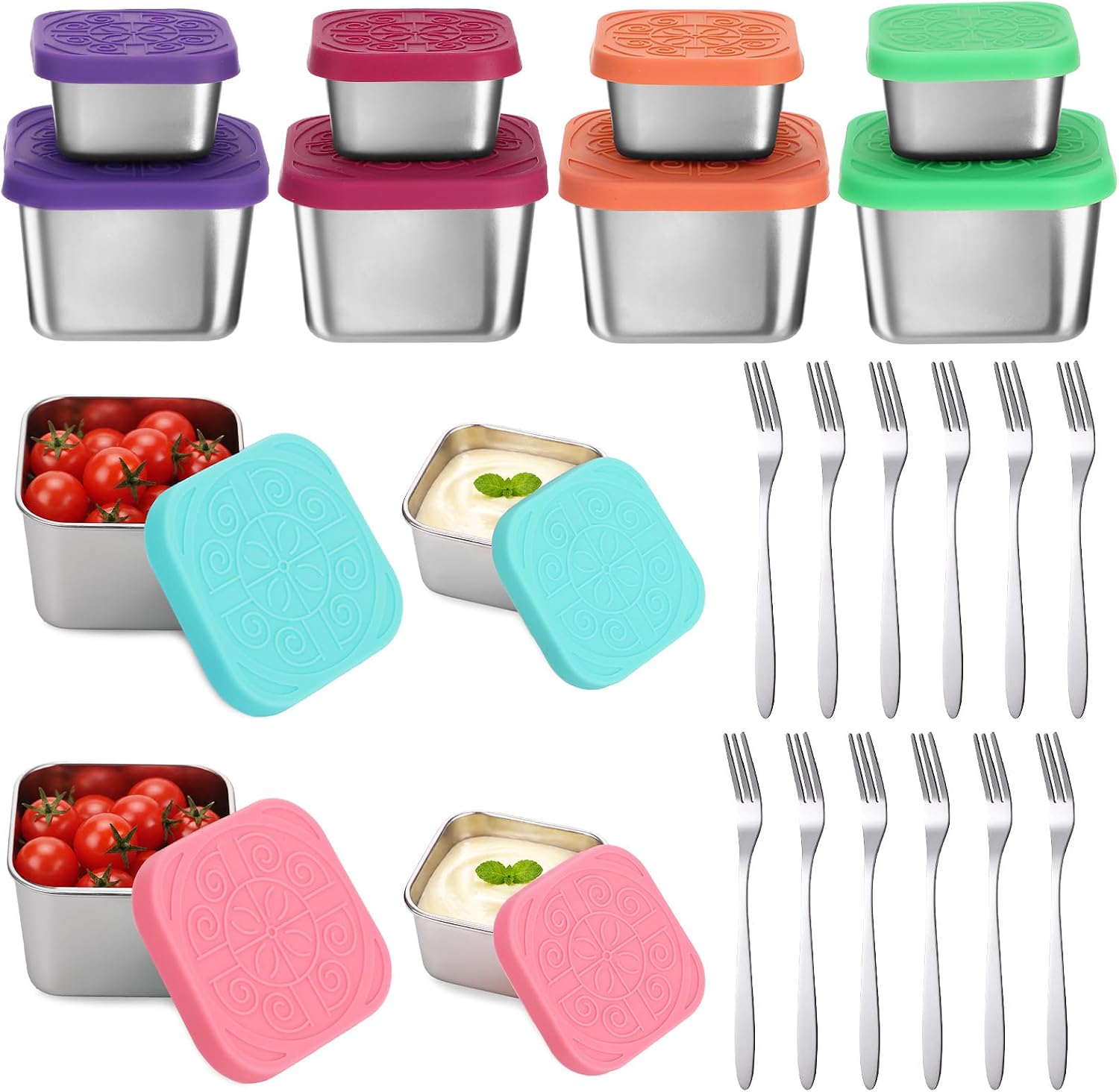 Ovveroche Stainless Steel Snack Containers