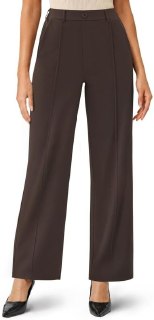 DLOODA Womens Dress Pants Wide Leg Work Pants Business Casual Outfits Brown