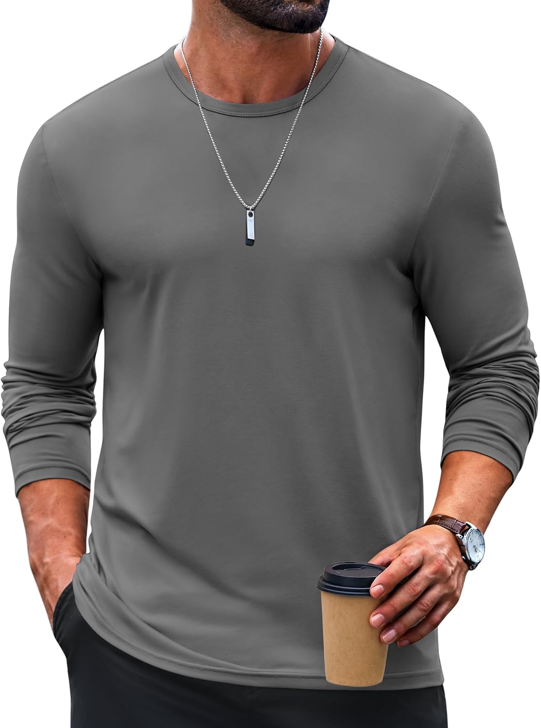 COOFANDY Men's Long Sleeve T-Shirts