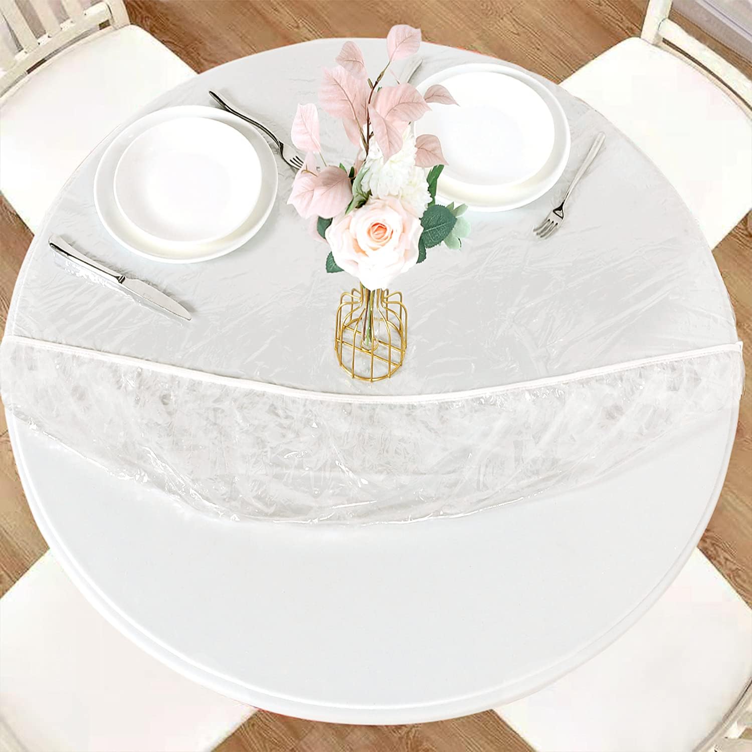 LUSHVIDA Round Tablecloths (Clear