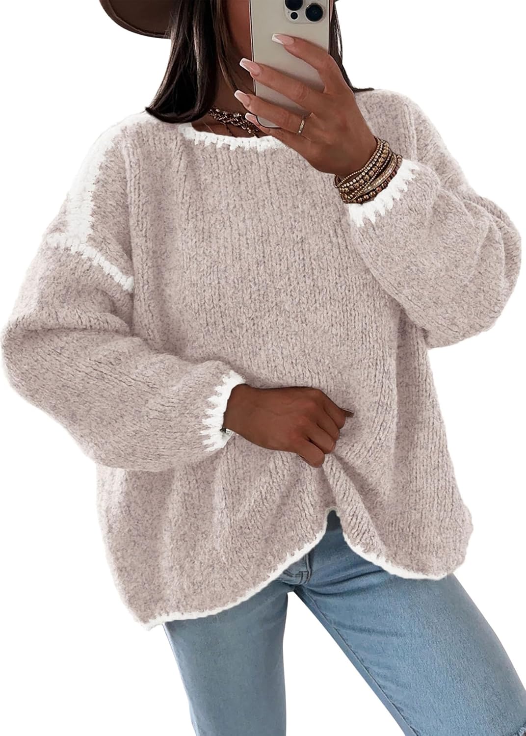 KIRUNDO Oversized Chunky Knit Sweaters