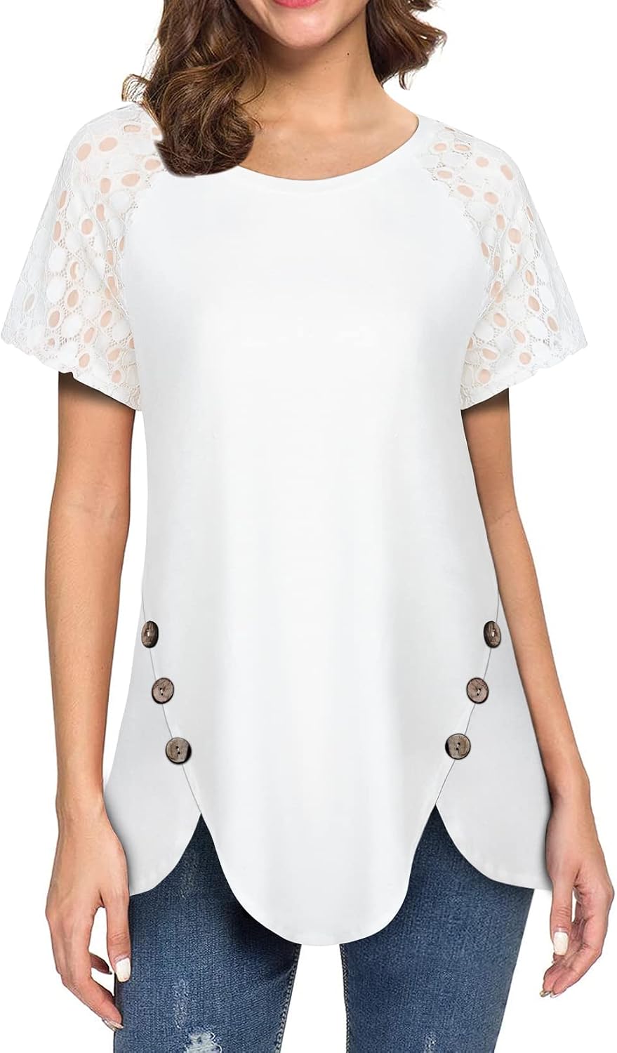 White AxByCzD Blouses