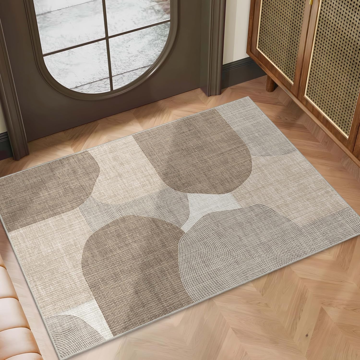 Small Rugs 2x3 Beige Modern Rug for Entryway Entrance Doormat