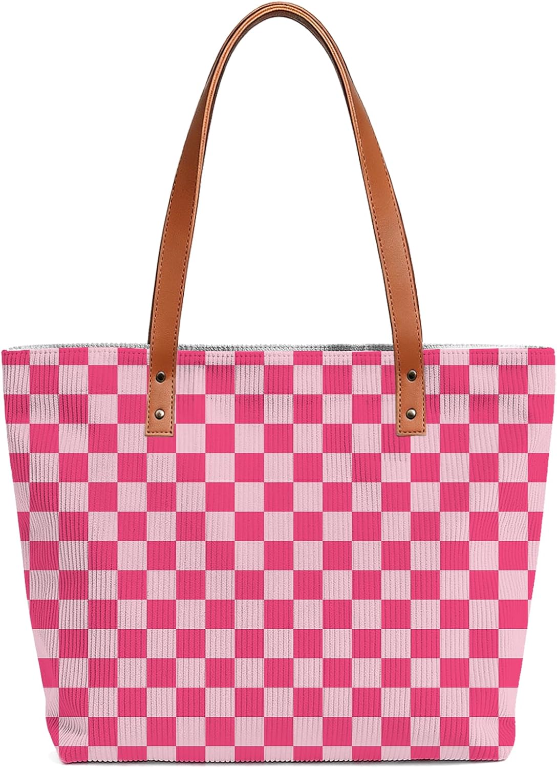 Checkered Corduroy Tote Bags
