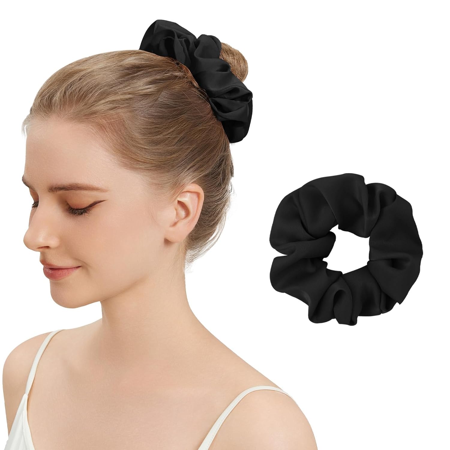 Black Silk Scrunchies