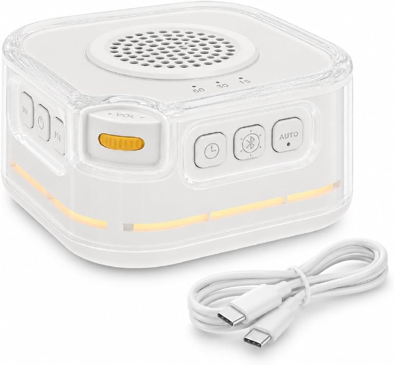 White Noise Machine for Baby Sleep, Bluetooth Speaker for Nursery Travel
