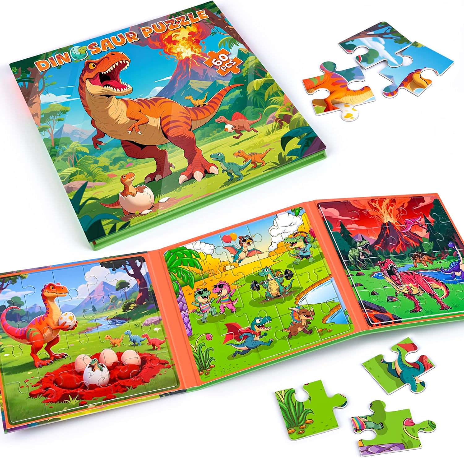 Magnetic Dinosaur Puzzles for Kids