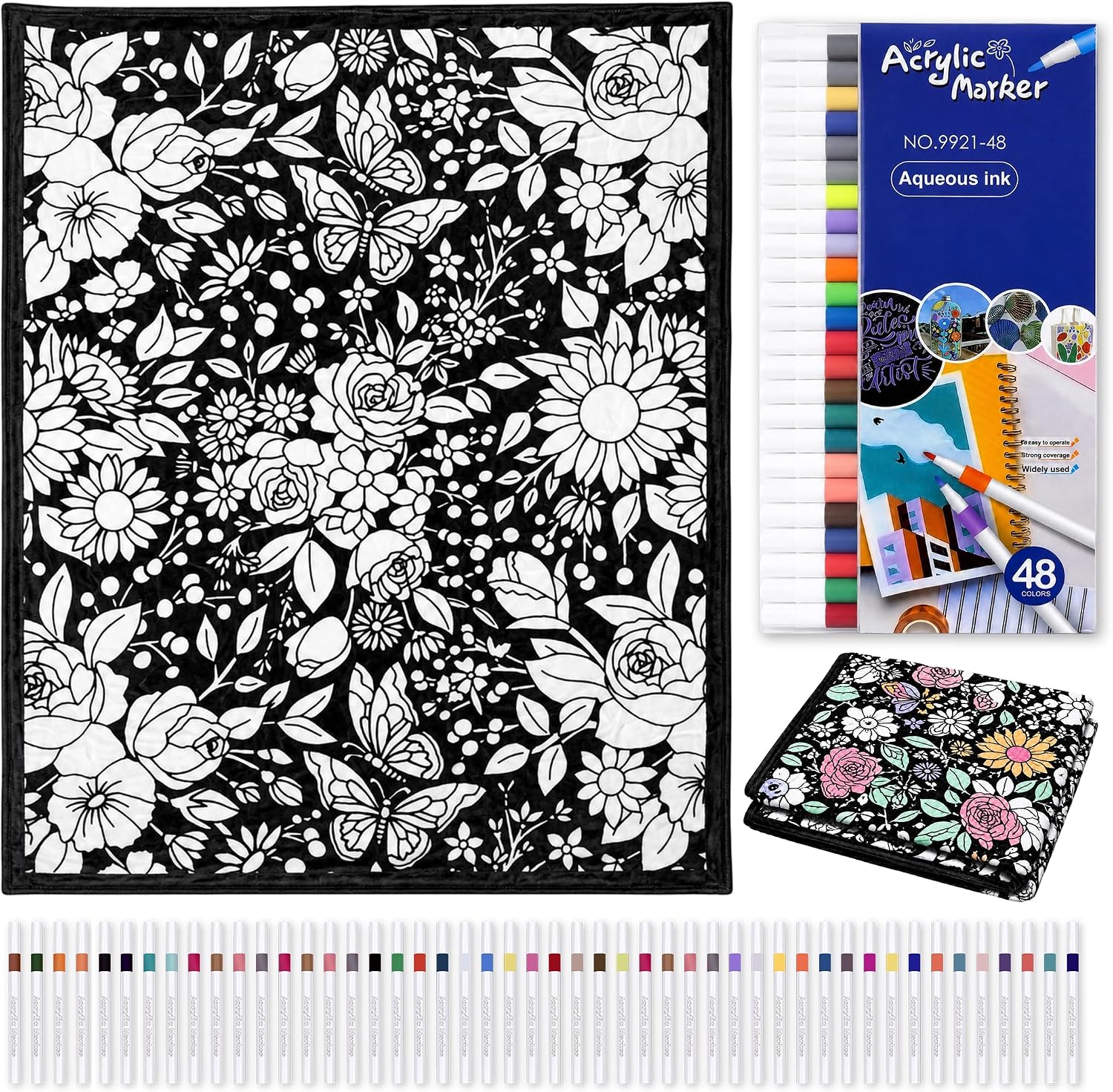 DIY Coloring Blankets (Roses