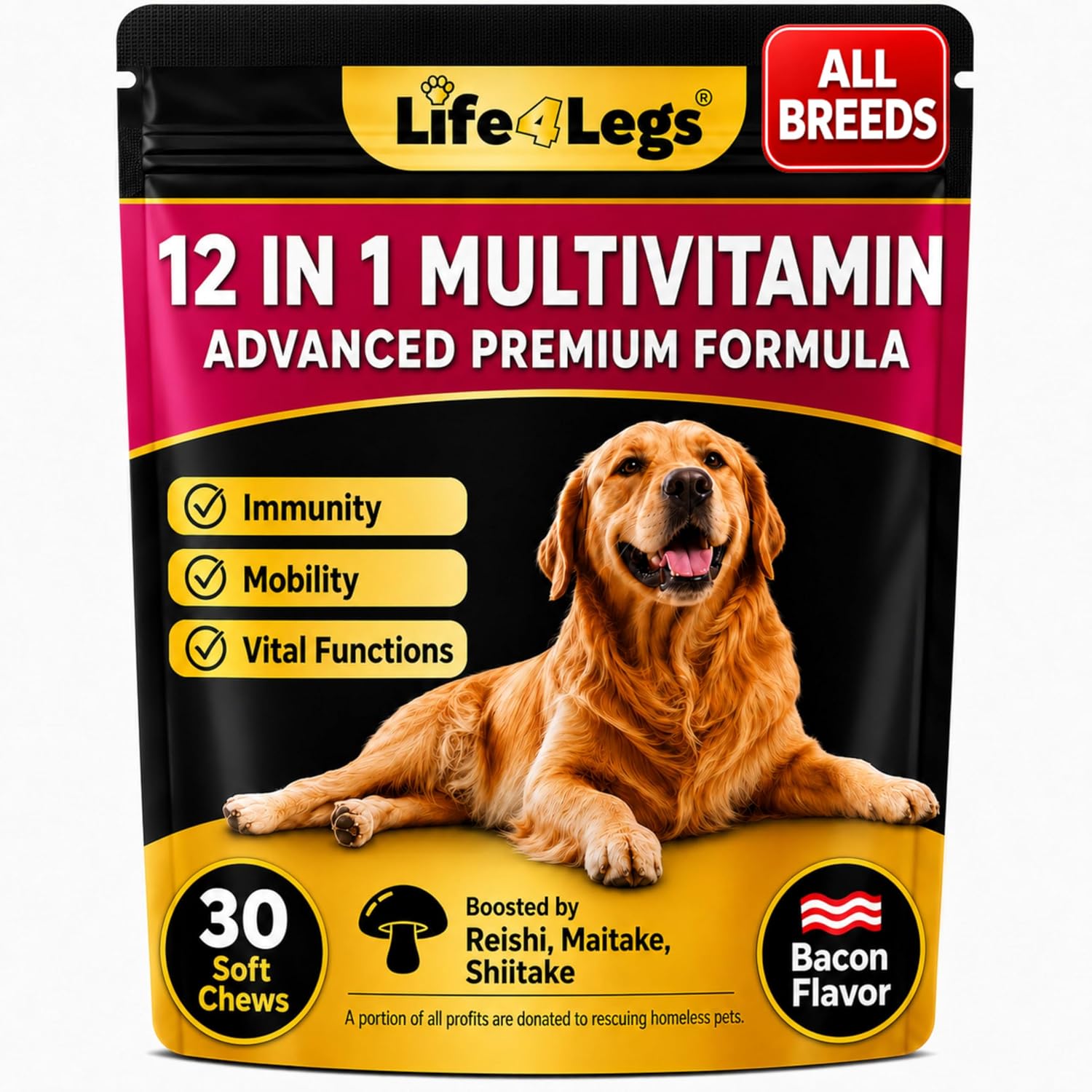 Soft Chews Dog Vitamins & Supplements - Dog Multivitamin - Hemp Oil Glucosamine Chondroitin Hip and Joint Support Health, Skin & Coat, Digestion & Immune Booster, Heart, Probiotics