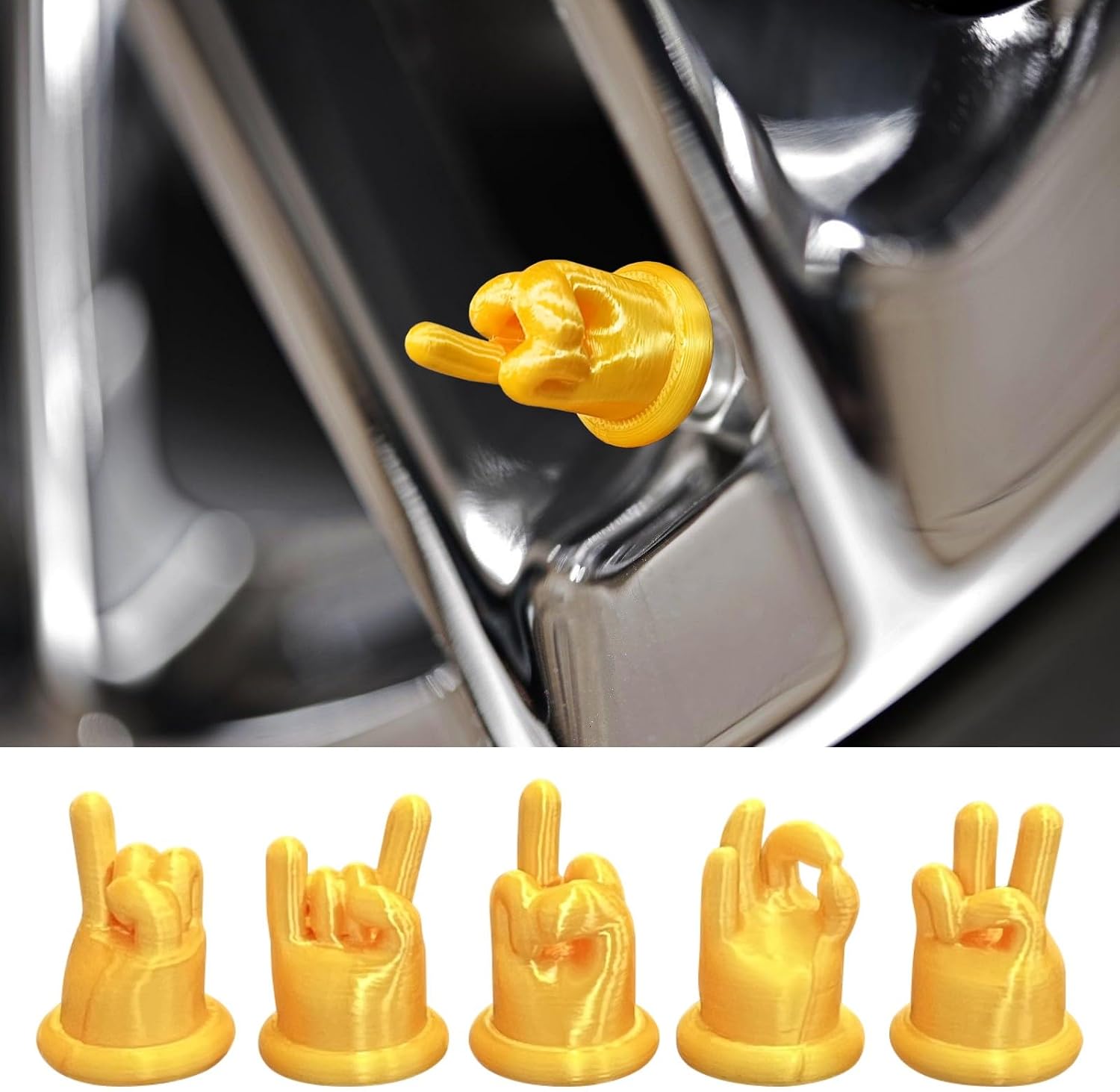 Funny Finger Tire Valve Caps