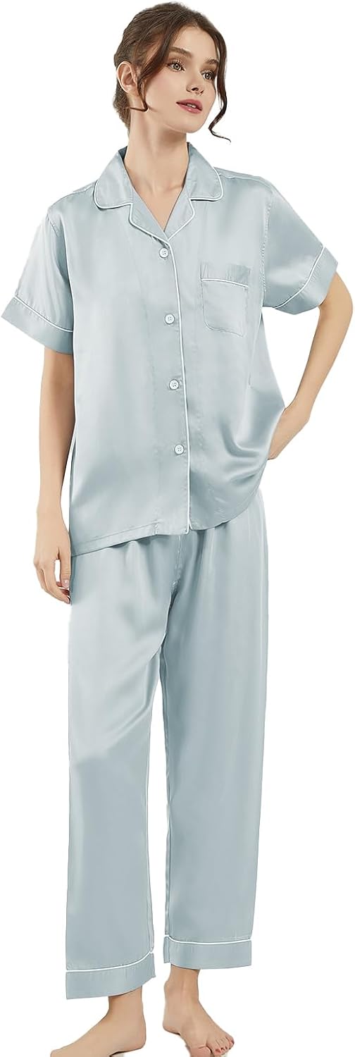T-stage Tencel Satin Pajama Sets