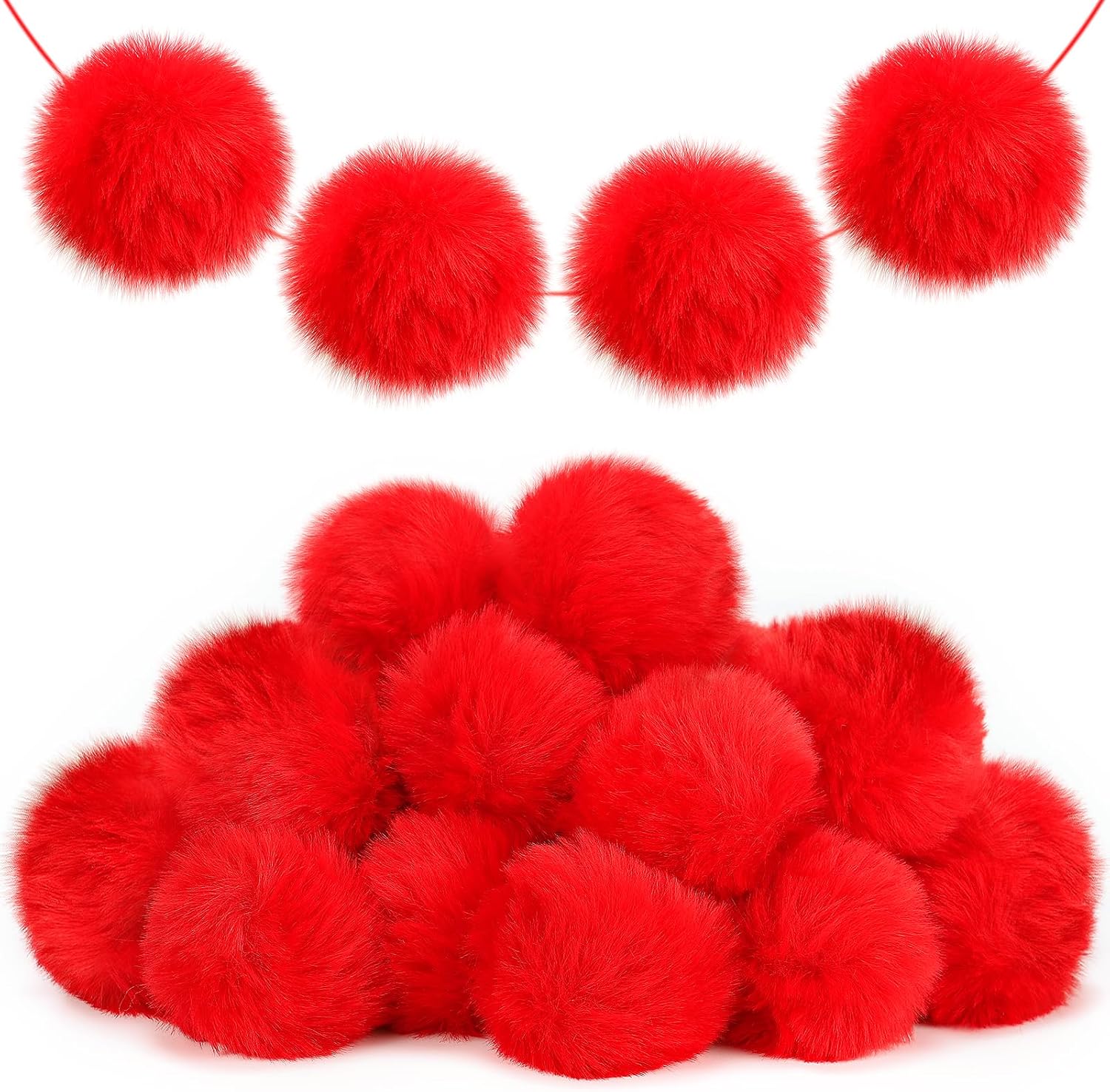 Large Red Pom Poms
