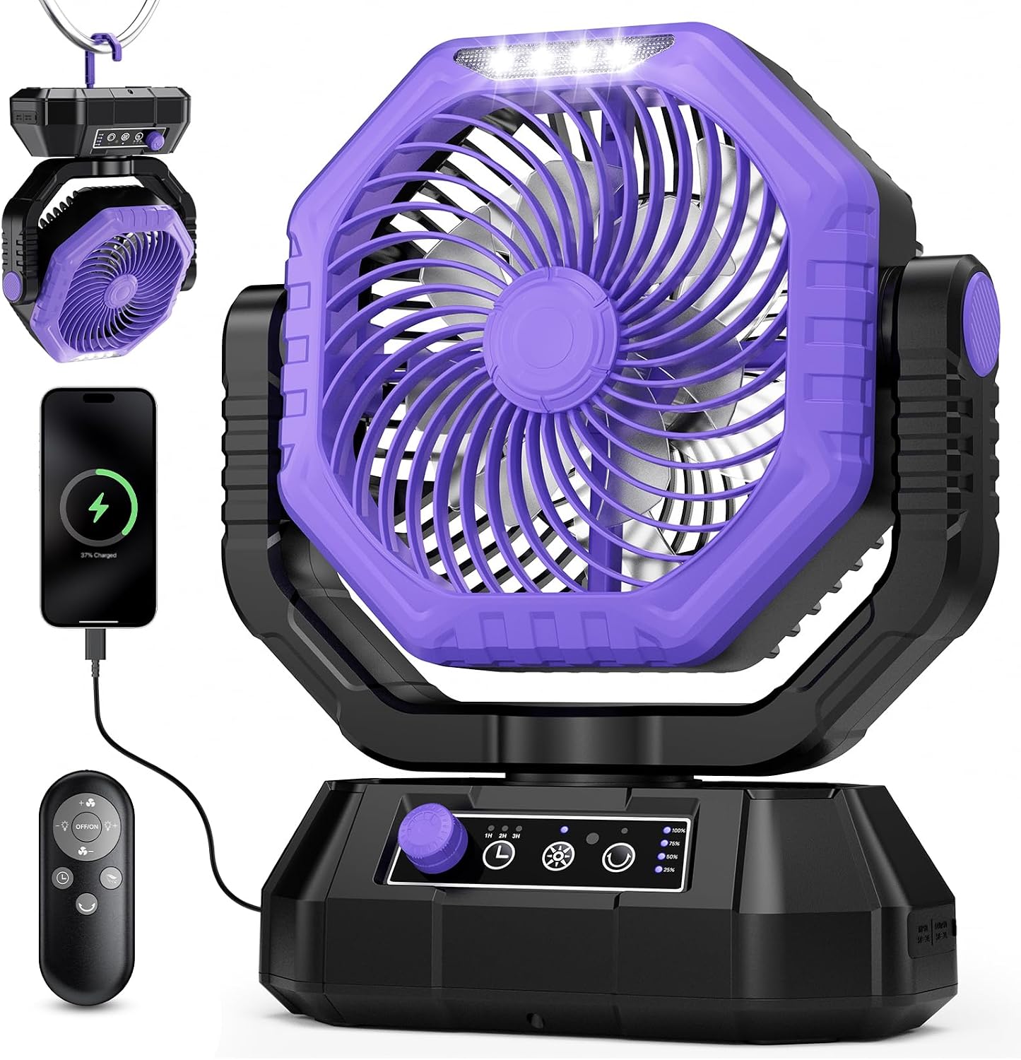 MKG Rechargeable Camping Fans (Purple