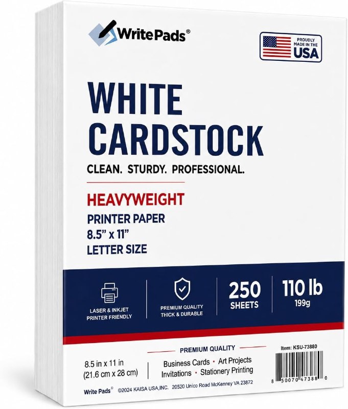 Kaisa White Cardstock Sheets