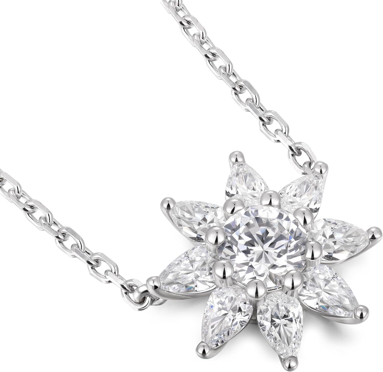 Gemstone Flower Pendant Necklaces