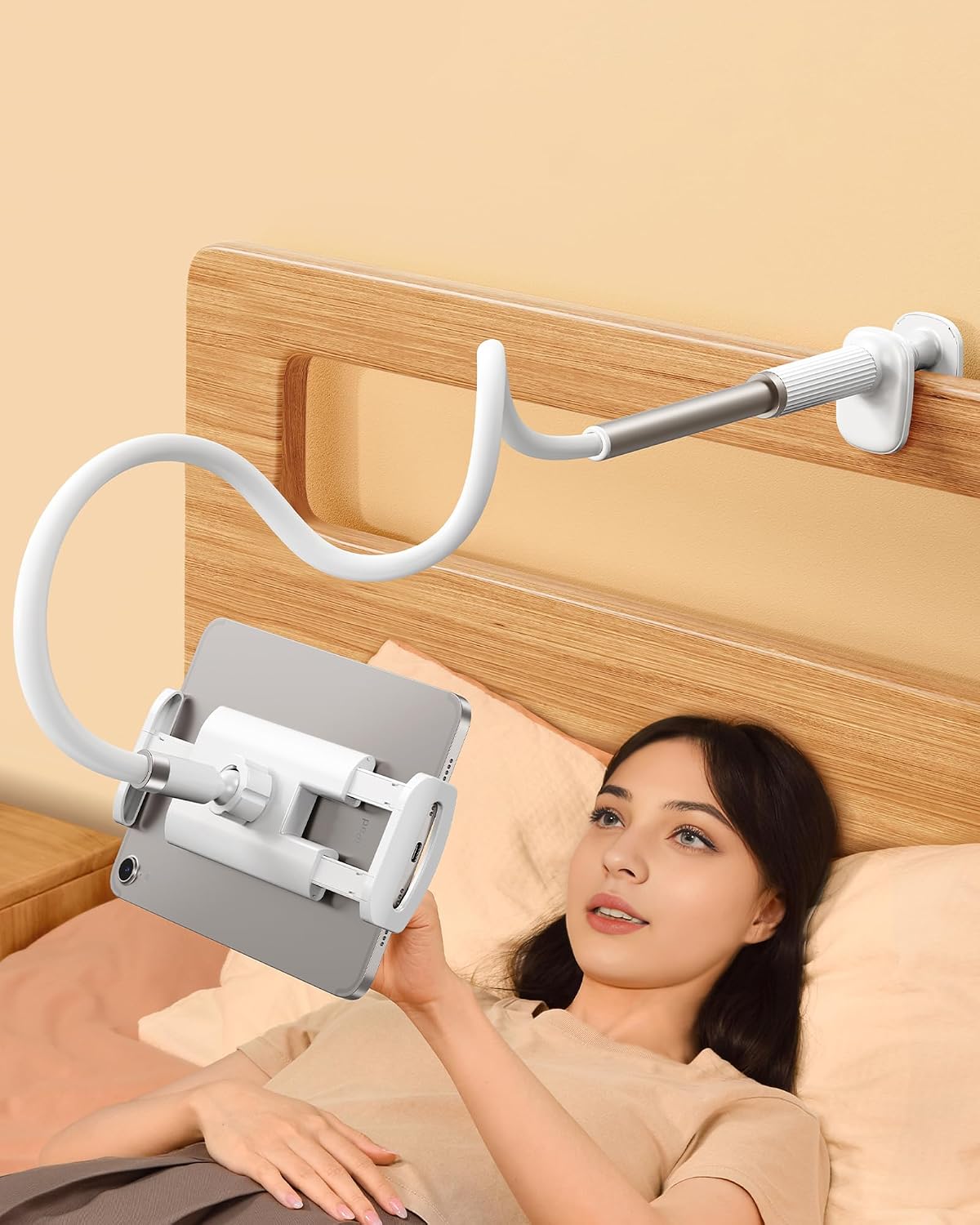 Gooseneck Tablet Holder for Bed, Adjustable Tablet Stand for Desk