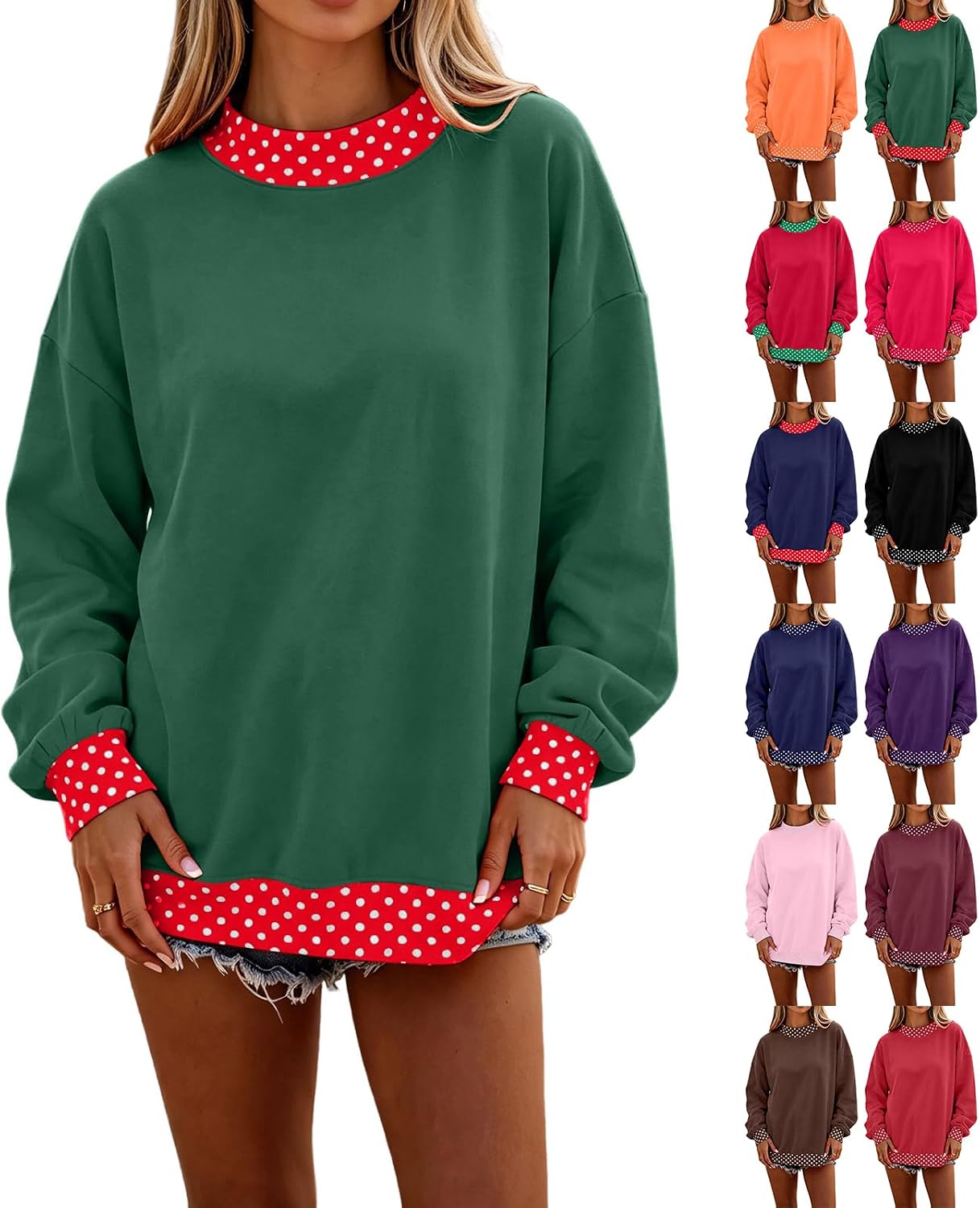 Oversized Polka Dot Sweatshirts