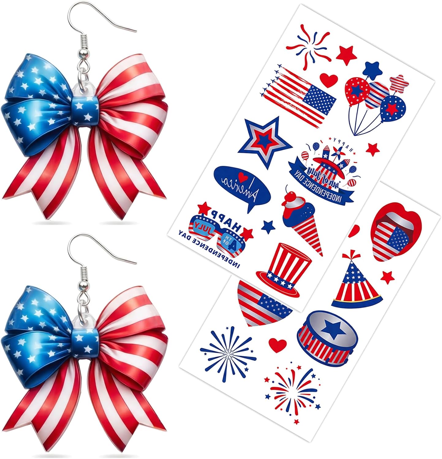 Patriotic Bow Earrings