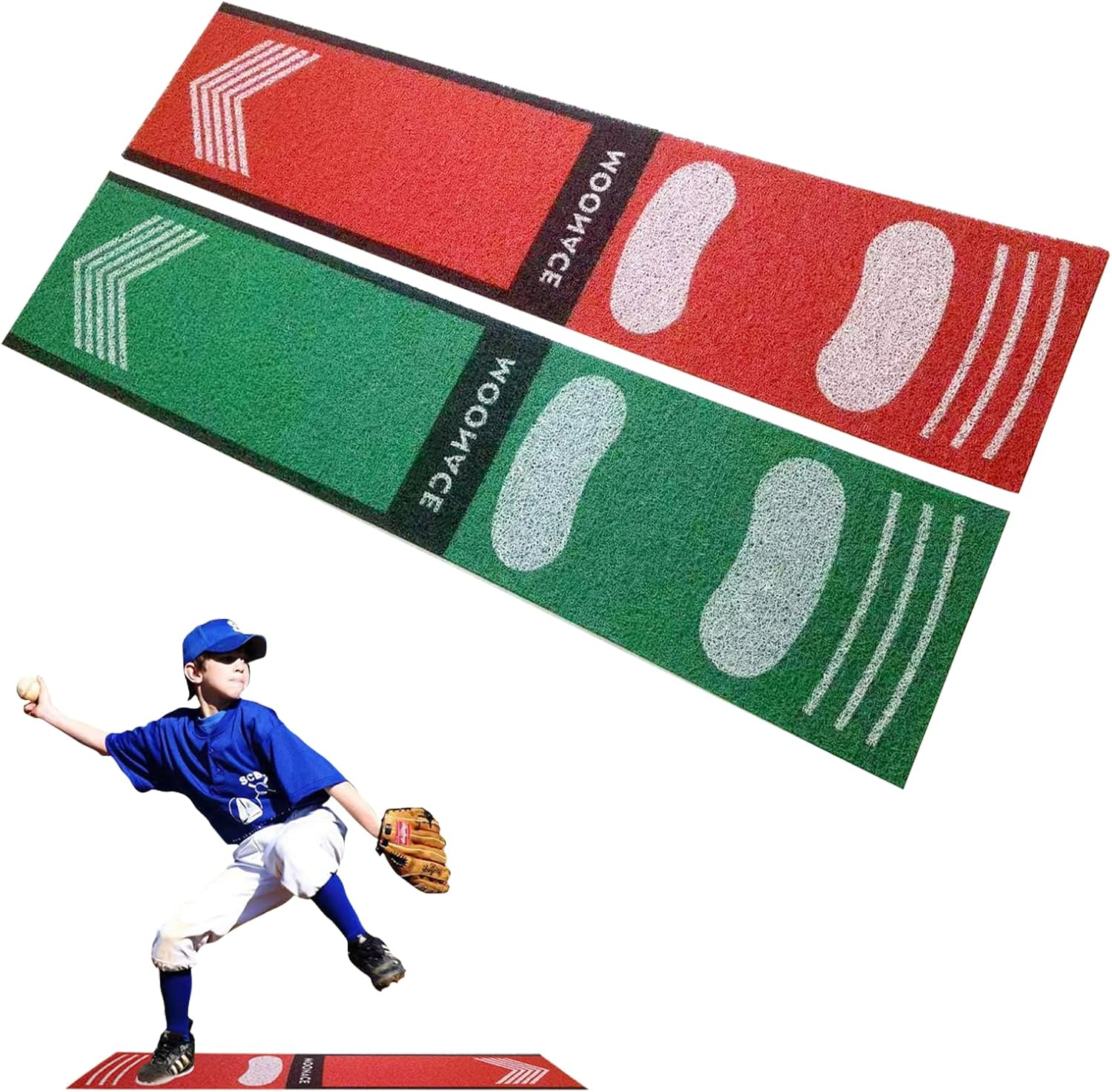 Softball Pitching Mat Wear Resistant Portable Auxiliary Tool for Batting Stance Practice 54 x 12 inches for Young People Beginner,Indoor/Outdoor Practice Baseball Strike Zone Mat