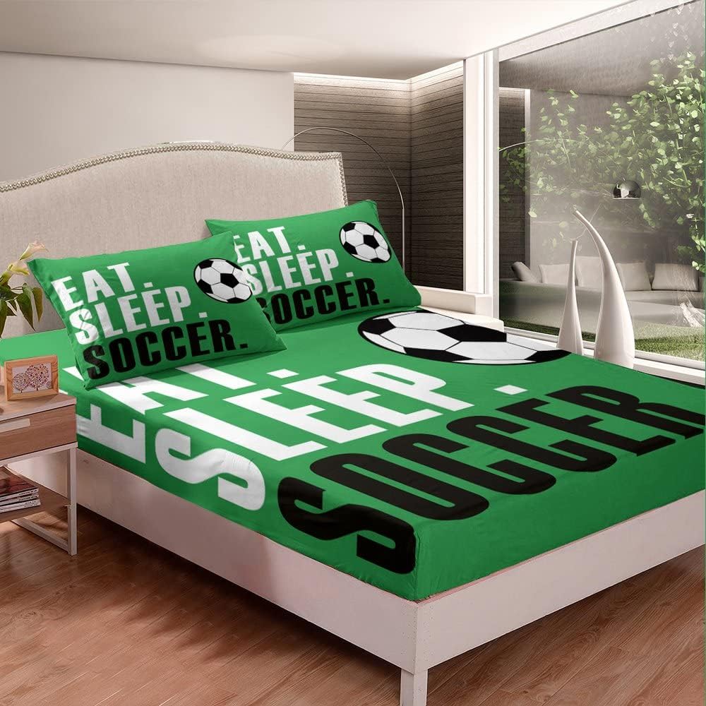 Feelyou Football Bedding Set Twin Size 3Pcs for Boys Girls Women Men