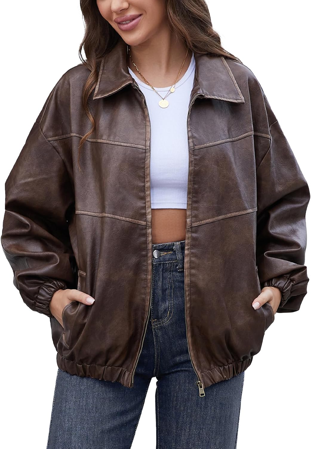 Bakyarder Oversized Faux Leather Jackets