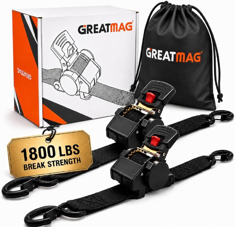 Heavy Duty Retractable Straps 2 Pack