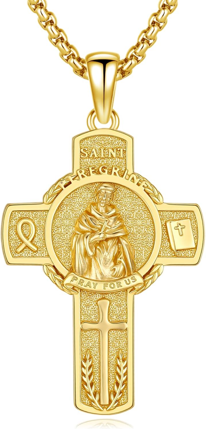 XIXLES Sterling Silver Saint Peregrine Necklaces