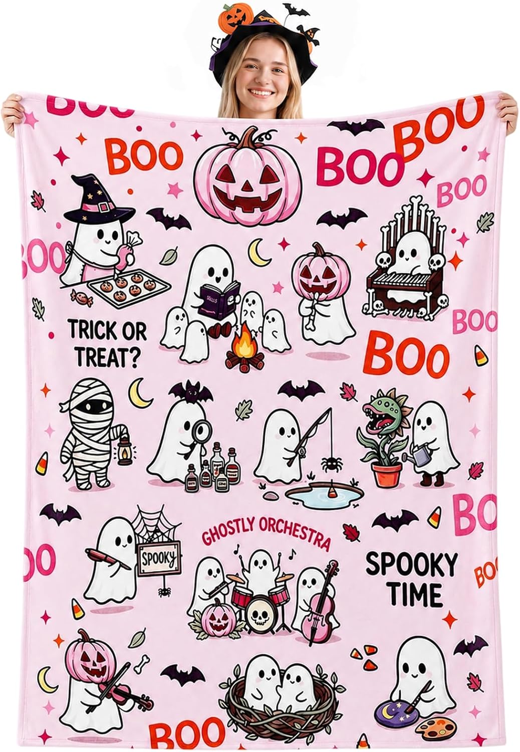 Party Teller Pink Ghost Blankets