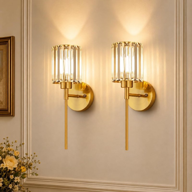 Gold Crystal Wall Sconces