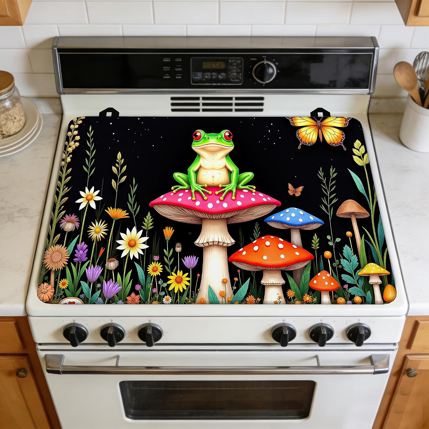 Mushroom Frog Stove Top Covers