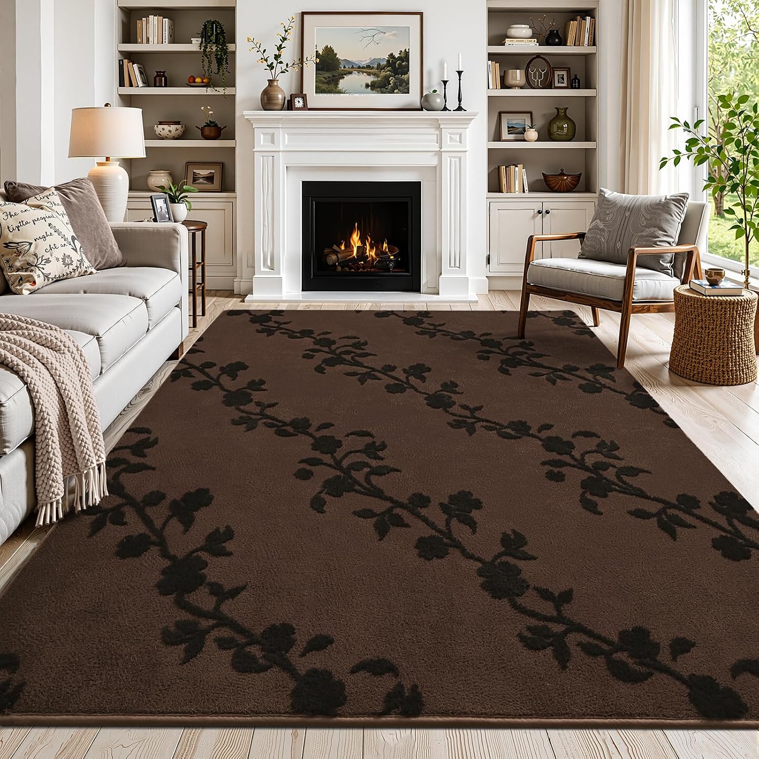 Fosirug Modern Floral Area Rugs