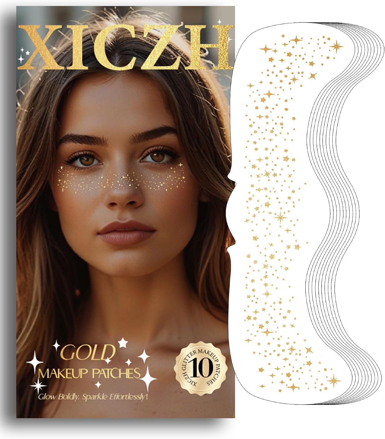 XICZH Gold Face Glitters