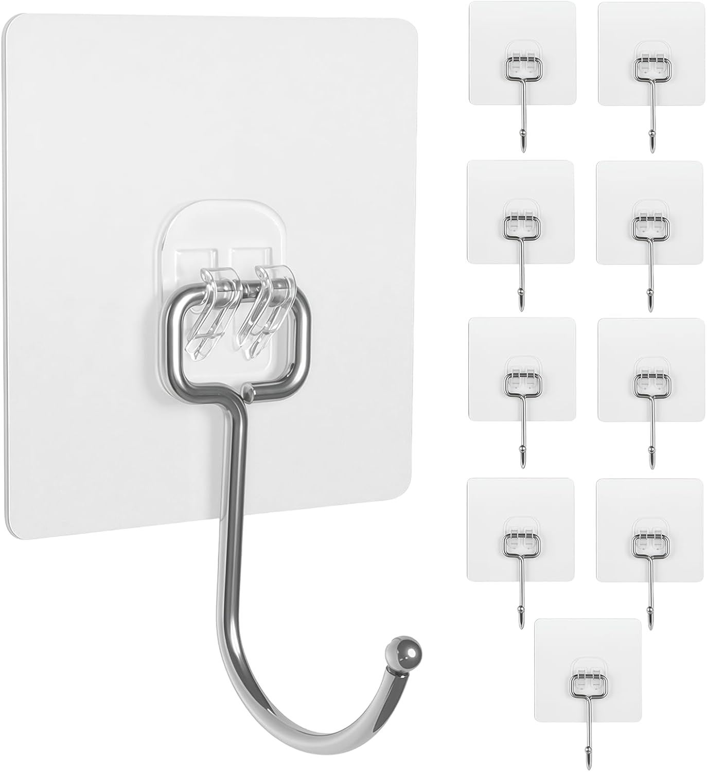 Adhesive Wall Hooks 10-Pack