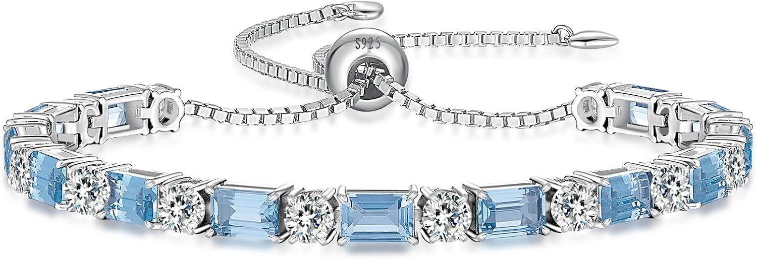 ETERMBOL Aquamarine Tennis Bracelets