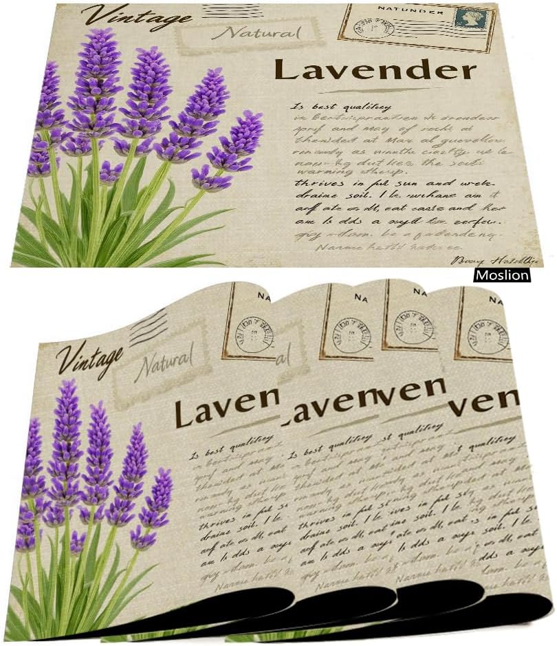 Moslion Vintage Lavender Placemats