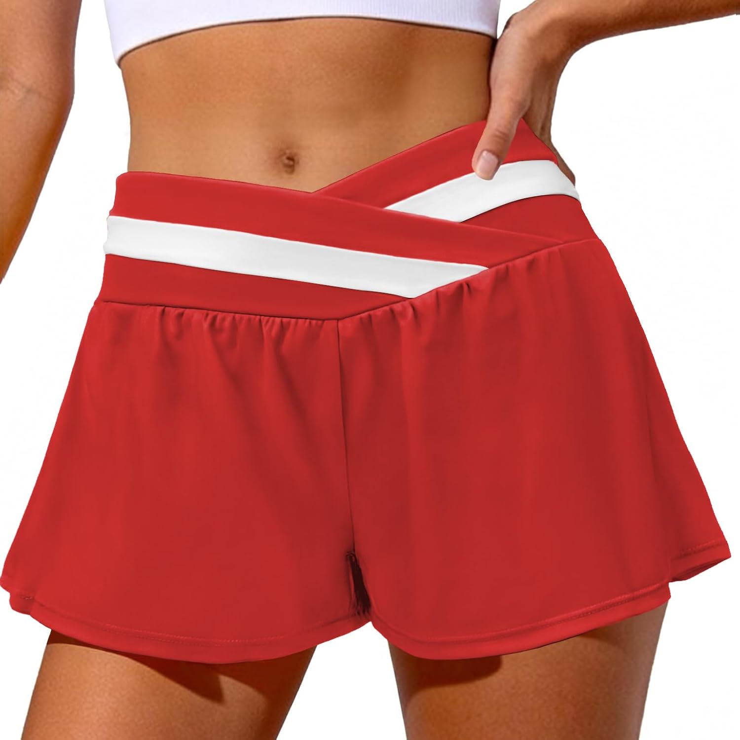 Red Women's Flowy Shorts