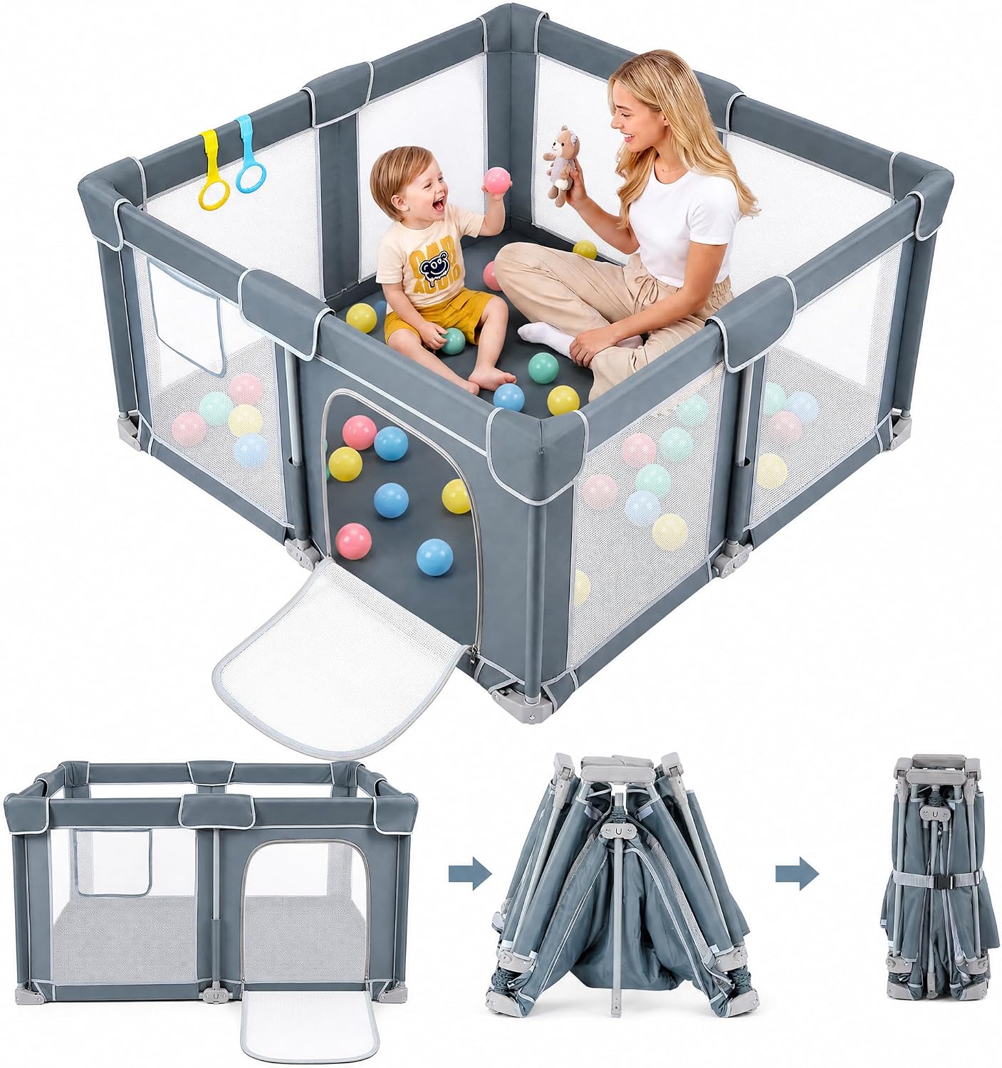 Dripex Foldable Baby Playpens